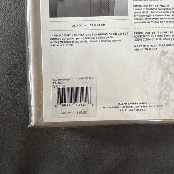 Ralph Lauren 624 Vintage Silver Sateen standard pillowcases. - Picture 4 of 4